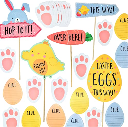 YLAB Easter Egg Hunt Kit - Signs, Bunny Feet and Clues