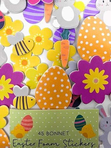 45 Easter Foam Stickers - for Bonnet Making, Craft and Card Making
